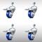 Service Caster 3.5 Inch SS Blue Poly Swivel 12mm Threaded Stem Caster Set Total Lock Brake SCC-SSTSTTL20S3514-PPUB-BLUE-M1215-4 - alternate 1